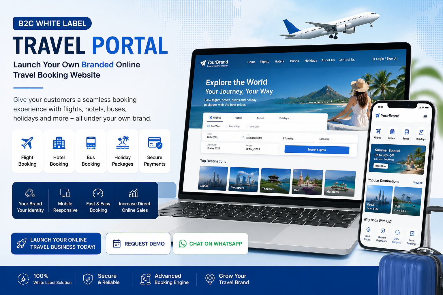 B2C White Label Travel Portal for Online Travel Business