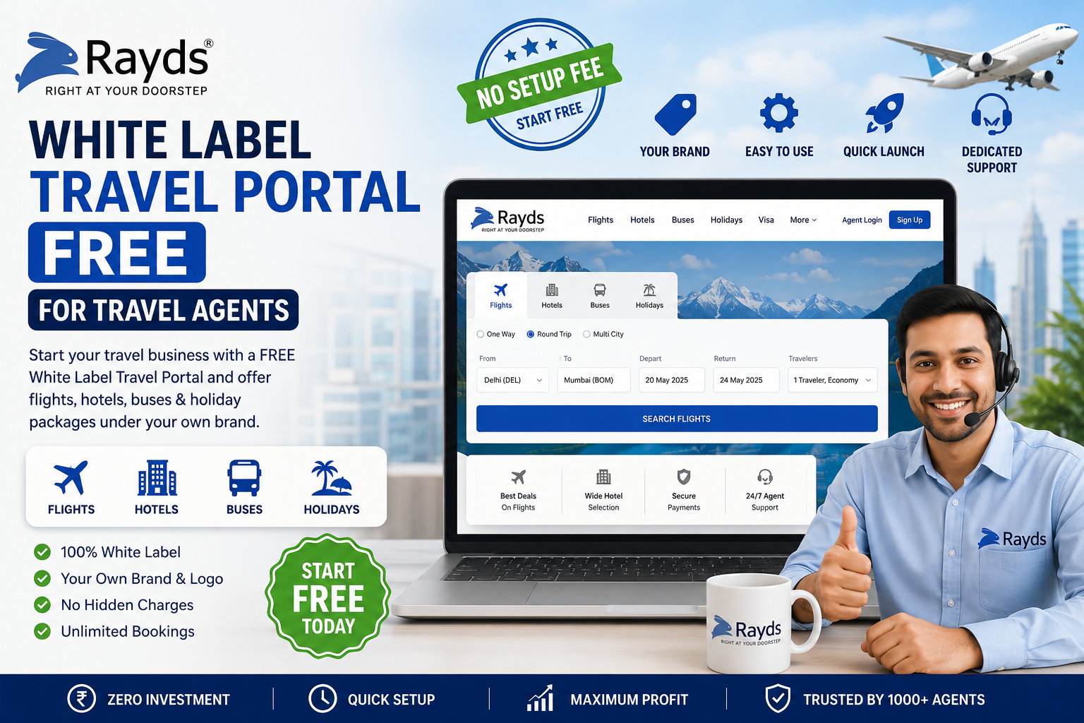 Free White Label Travel Portal for Travel Agents