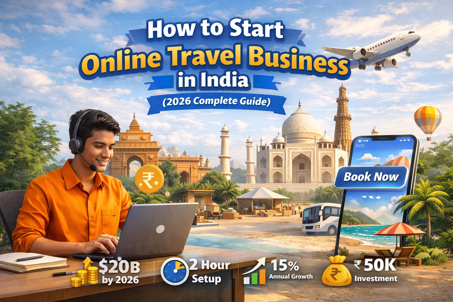 start white label travel online business in india